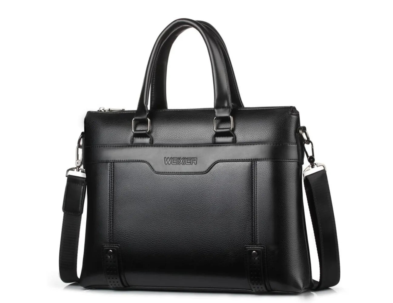 HKM-155283 Professional Men's PU Leather Laptop Briefcase and Tote Bag for Business Use