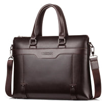 HKM-155283 Professional Men's PU Leather Laptop Briefcase and Tote Bag for Business Use