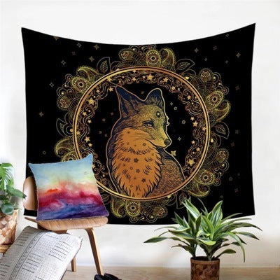 HKM-155283 Rectangular Polyester Fiber Hanging Cloth with Landscape Pattern for Living Room, Bedroom, and Outdoor Use