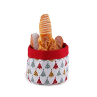 HKM-155475 Natural Cotton Fabric Foldable Bread Basket for Food Safe Storage