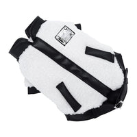 HKM-155475 Warm Autumn and Winter Puppy Clothes - Motorcycle Style Stitching Lamb Wool Jacket, XS to M Sizes Available