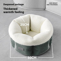 HKM-1555261 Electric Heated Wooden Dog and Cat Bed with Flannel Blanket for Pets Up to 10kg