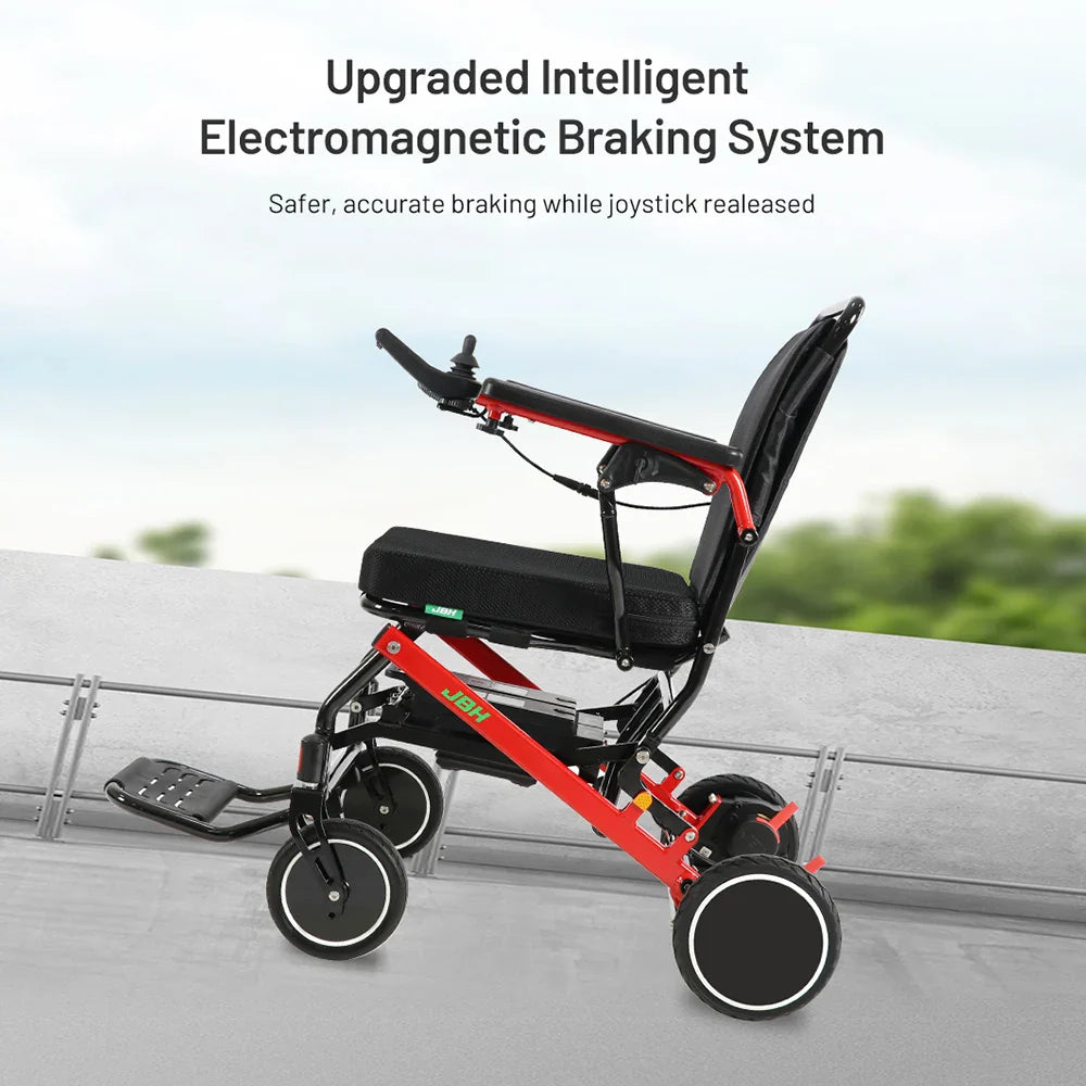 HKM-155603 Ultralight Folding Electric Wheelchair with Remote Control, Aluminum Alloy Frame, 20km Range, 120kg Capacity