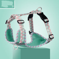 HKM-1556413 Reflective Rope Vest Harness for Dogs in Mountain Blue and Purple