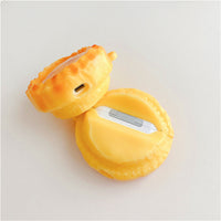 HKM-155923 Creative Funny Egg Tart Earphone Case Compatible with iPhone AirPods 1/2, Pro/3 Generation - Silicone Flip Design