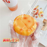 HKM-155923 Creative Funny Egg Tart Earphone Case Compatible with iPhone AirPods 1/2, Pro/3 Generation - Silicone Flip Design