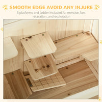 HKM-1560253 3-Tier Wooden Hamster Cage with Openable Top and Front Door for Small Pets