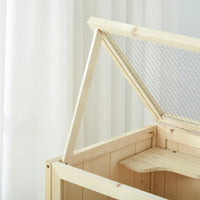 HKM-1560253 3-Tier Wooden Hamster Cage with Openable Top and Front Door for Small Pets