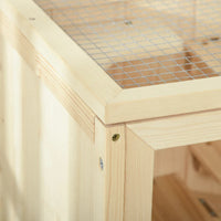 HKM-1560253 3-Tier Wooden Hamster Cage with Openable Top and Front Door for Small Pets