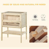 HKM-1560253 3-Tier Wooden Hamster Cage with Openable Top and Front Door for Small Pets