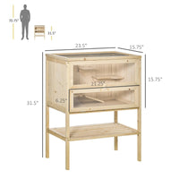 HKM-1560253 3-Tier Wooden Hamster Cage with Openable Top and Front Door for Small Pets