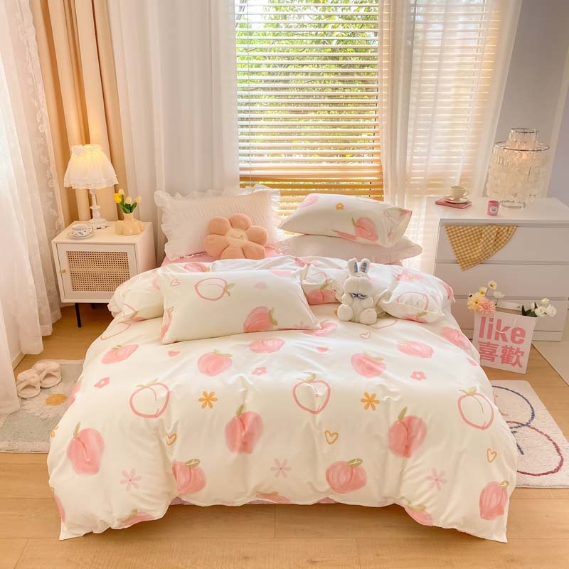 HKM-156051 Pure Cotton Brushed Four-Piece Thick Bedding Set in Various Patterns