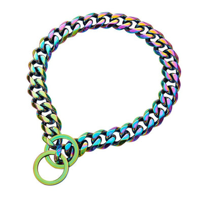 HKM-156115 Stainless Steel Titanium Steel Color Plating Pet Dog Chain - Various Sizes Available