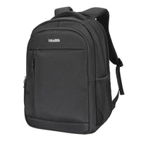 HKM-1561683 Waterproof Laptop Backpack with Customizable Compartments, Breathable Mesh Back and Luggage Pass-Through Sleeve, Black