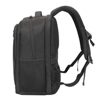 HKM-1561683 Waterproof Laptop Backpack with Customizable Compartments, Breathable Mesh Back and Luggage Pass-Through Sleeve, Black