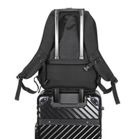 HKM-1561683 Waterproof Laptop Backpack with Customizable Compartments, Breathable Mesh Back and Luggage Pass-Through Sleeve, Black