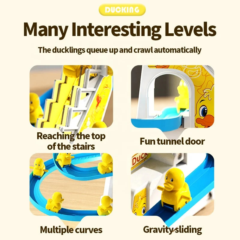 HKM-156179 Interactive Electric Duck Track with Lights and Music for Children - Sliding and Climbing Fun