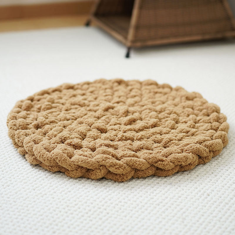 HKM-1564221 Hand-Woven Thermal Chenille Pet Mat for Dogs and Cats - Soft Wool Nest Mattress
