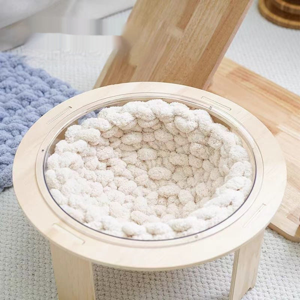 HKM-1564221 Hand-Woven Thermal Chenille Pet Mat for Dogs and Cats - Soft Wool Nest Mattress