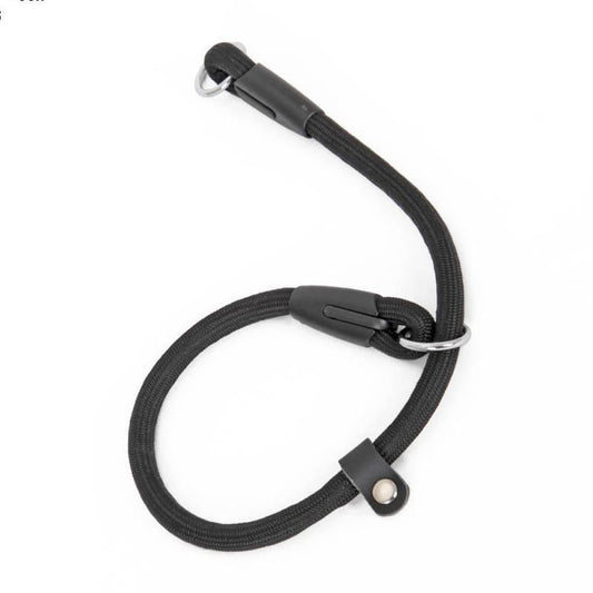 HKM-156435 Nylon Double-Ended Dog Collar - Black, Adjustable Sizes: S, M, L