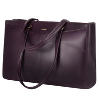 HKM-156435 Waterproof Leather Laptop Tote Bag for Women – 15.6 Inch Office Work Briefcase with Polyester Lining