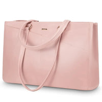 HKM-156435 Waterproof Leather Laptop Tote Bag for Women – 15.6 Inch Office Work Briefcase with Polyester Lining