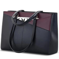HKM-156435 Waterproof Leather Laptop Tote Bag for Women – 15.6 Inch Office Work Briefcase with Polyester Lining