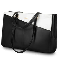HKM-156435 Waterproof Leather Laptop Tote Bag for Women – 15.6 Inch Office Work Briefcase with Polyester Lining