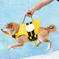 HKM-1564733 Cute Animal Shape Dog Life Jacket in Yellow Bee, Red Crab, White Swan Wings, Green Dinosaur, Blue-Yellow Stitching ¨C Sizes XS to XXL