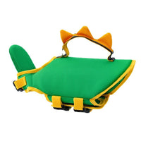 HKM-1564733 Cute Animal Shape Dog Life Jacket in Yellow Bee, Red Crab, White Swan Wings, Green Dinosaur, Blue-Yellow Stitching ¨C Sizes XS to XXL