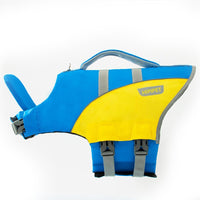 HKM-1564733 Cute Animal Shape Dog Life Jacket in Yellow Bee, Red Crab, White Swan Wings, Green Dinosaur, Blue-Yellow Stitching ¨C Sizes XS to XXL