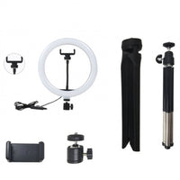 HKM-156563 10 Inch Desktop Selfie Ring Light with Adjustable Arm and Bluetooth Remote Control