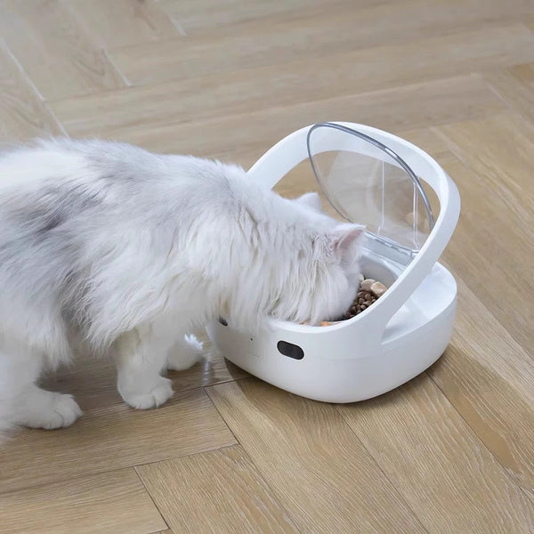 HKM-1566141 Smart Pet Feeder with Food Bowl, Ice Box, Collar and Charging Cable for Cats