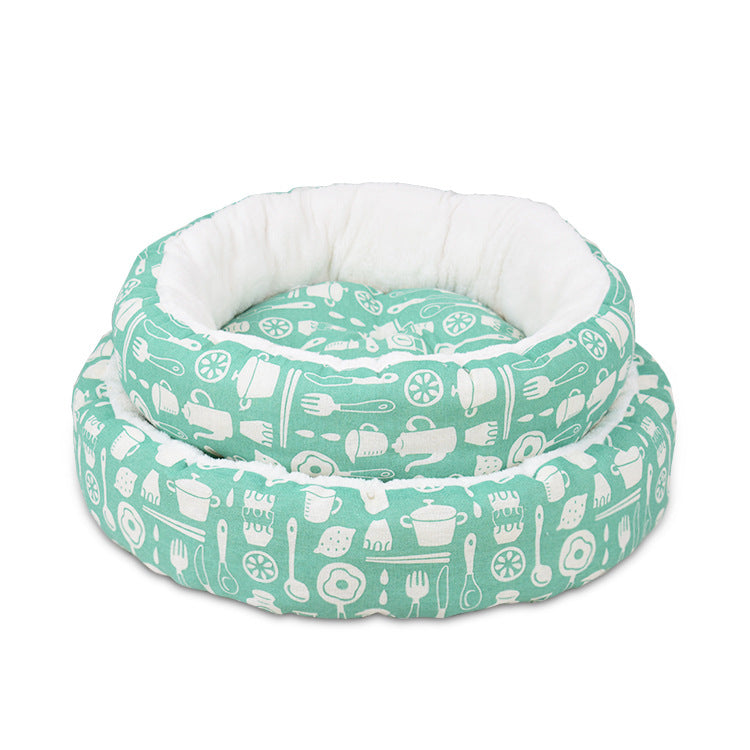 HKM-1566397 Universal Pet Bed Mat in Various Colors - Comfortable Cotton and Linen Fabric