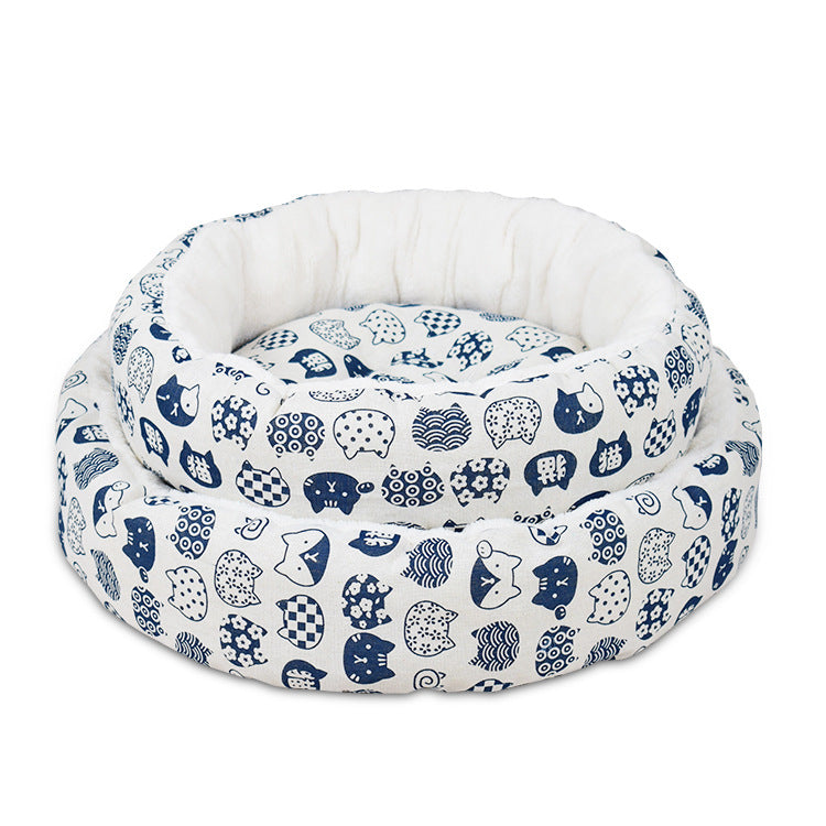 HKM-1566397 Universal Pet Bed Mat in Various Colors - Comfortable Cotton and Linen Fabric