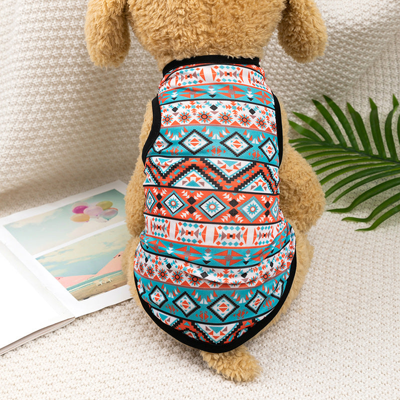HKM-1566525 Ethnic Style Polyester Vest for Small Dogs - Multiple Color Options Available