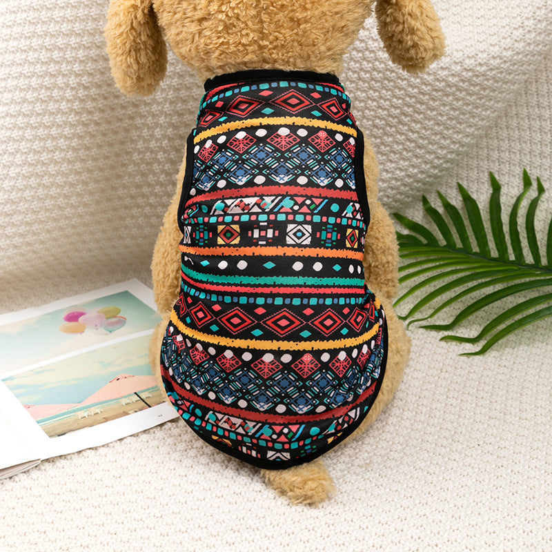 HKM-1566525 Ethnic Style Polyester Vest for Small Dogs - Multiple Color Options Available