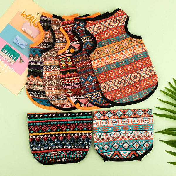 HKM-1566525 Ethnic Style Polyester Vest for Small Dogs - Multiple Color Options Available