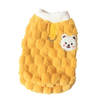 HKM-1566909 Thick Cotton-Padded Vest for Pets in Golden Turtle Velvet ¨C Available in Pink, Yellow, and Blue