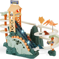 HKM-156691 Dinosaur Climbing Slide Toy with Light and Music for Kids, Electric Race Track Set