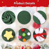 HKM-1567933 Cat Christmas Cape with Velvet Stars and Matching Hat for Pet Holiday Costume