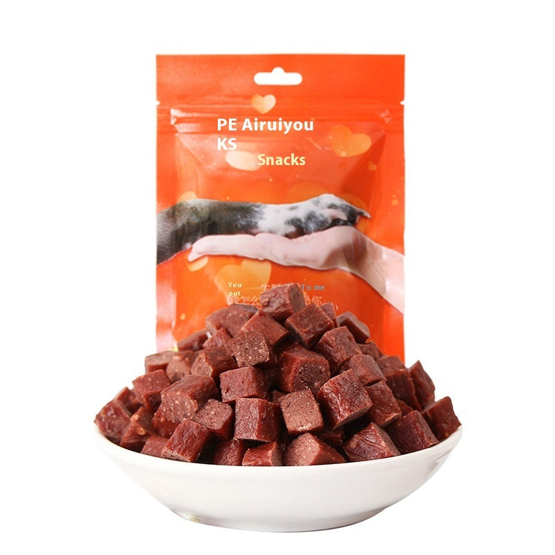 HKM-1568189 Dried Beef and Chicken Cubes for Dogs - 100g Pet Training Treats