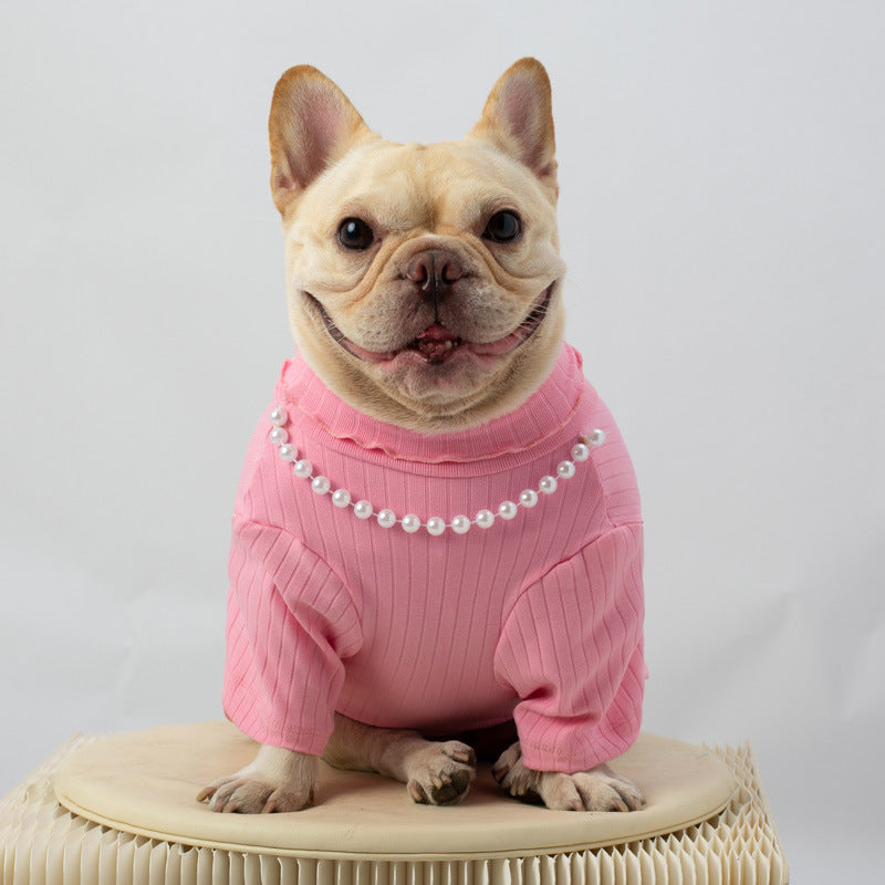 HKM-1568701 Rabbit Hair Dog Vest for Autumn & Winter in Orange, Pink, Green - Sizes S-XXL