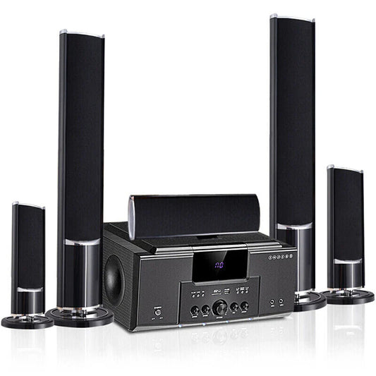 HKM-156883 5.1 Channel Home Theatre Speaker System with Powerful Subwoofer and Remote Control
