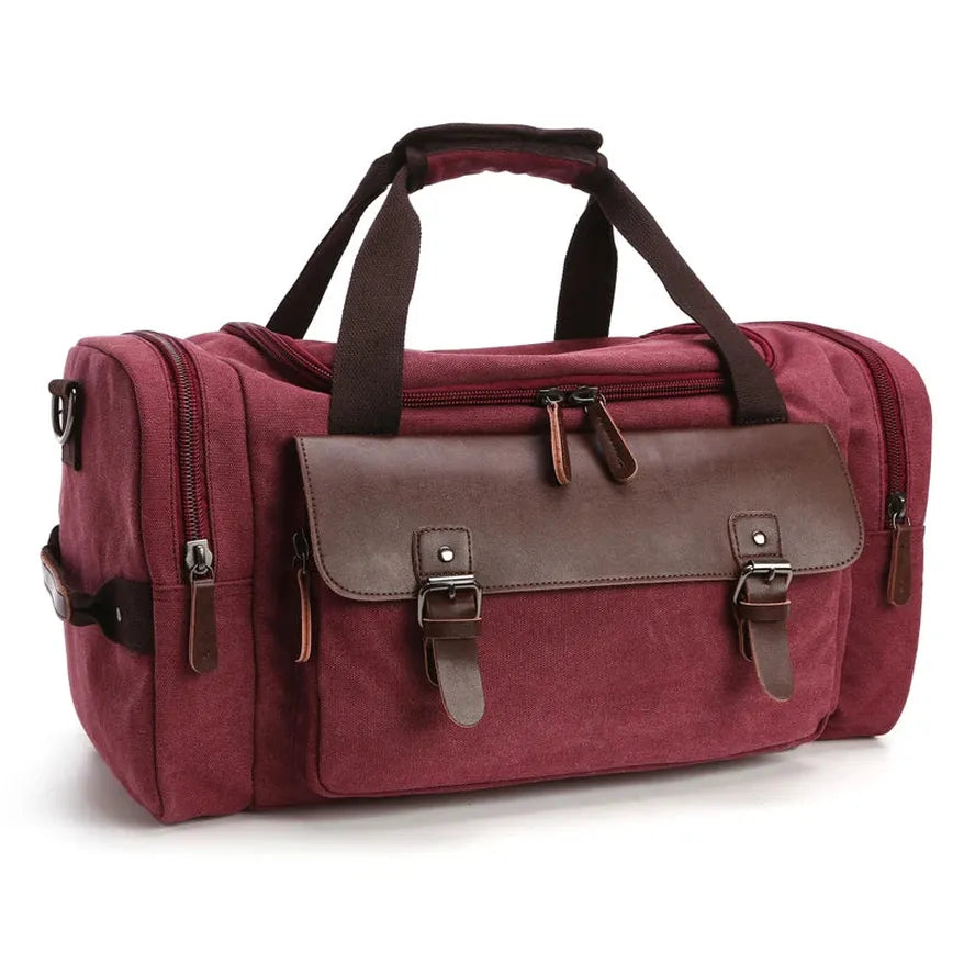HKM-156947 Versatile Canvas Travel Hand Bag - High Capacity Waterproof Crossbody Duffel Bag