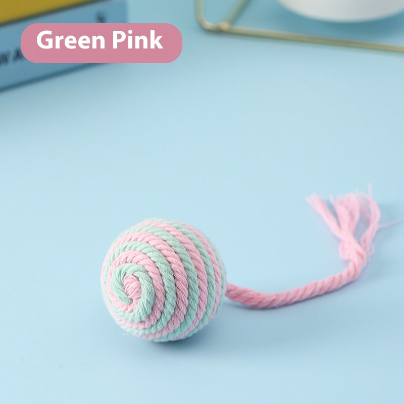 HKM-1570749 Sisal Ball Cat Toy in Vibrant Colors for Engaging Playtime Activities