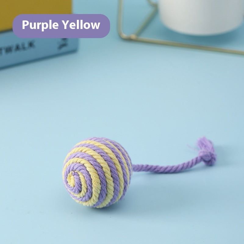 HKM-1570749 Sisal Ball Cat Toy in Vibrant Colors for Engaging Playtime Activities