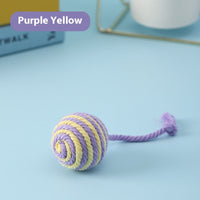 HKM-1570749 Sisal Ball Cat Toy in Vibrant Colors for Engaging Playtime Activities