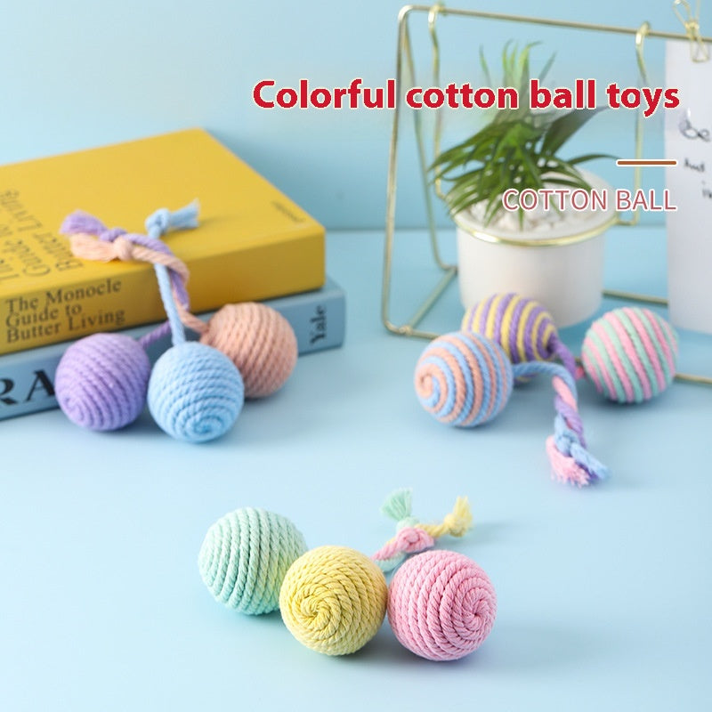 HKM-1570749 Sisal Ball Cat Toy in Vibrant Colors for Engaging Playtime Activities
