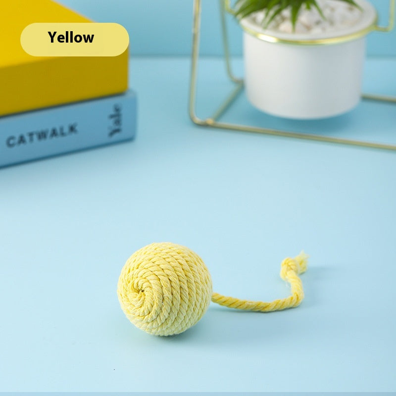 HKM-1570749 Sisal Ball Cat Toy in Vibrant Colors for Engaging Playtime Activities